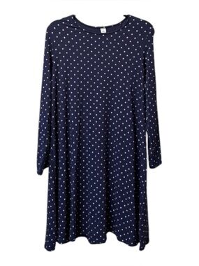 Old Navy Navy Blue Polka Dot Swing Dress